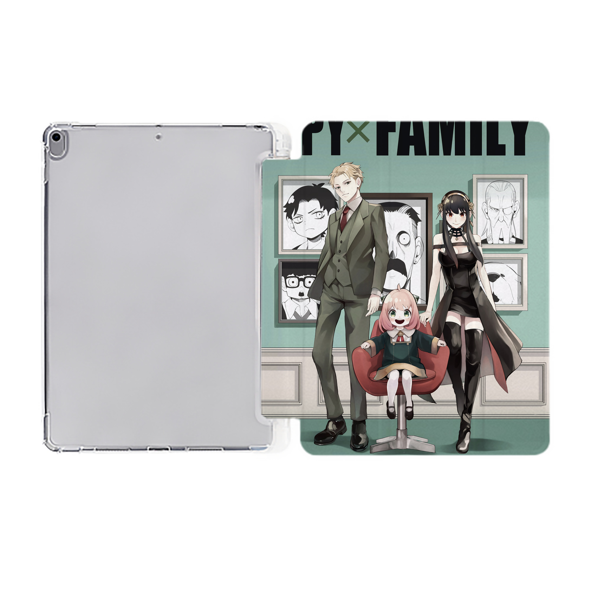（画像用） SPY×FAMILY间谍家家酒 IPad ケース ペン収納付き 三つ折りスタンド PUレザー×シリコン 対応機種9.5/10.5/10.9インチ